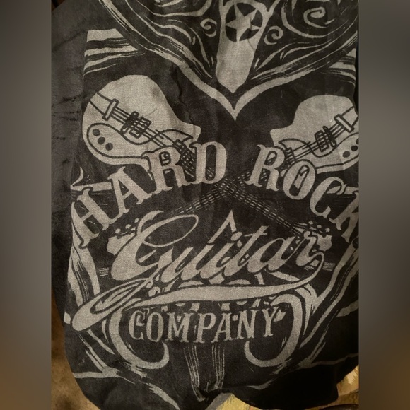 Hard Rock Cafe Monochrome Patterned Scarf - Picture 4 of 6